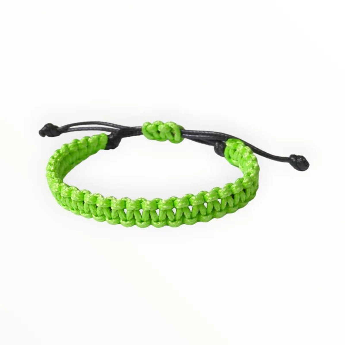 Aramat Jewels | Armbanden | Verstelbare Nylon Armband uniseks | Fel Groen | |10mm | Kunststof | Kinderen, Volwassenen | Verkleurd niet