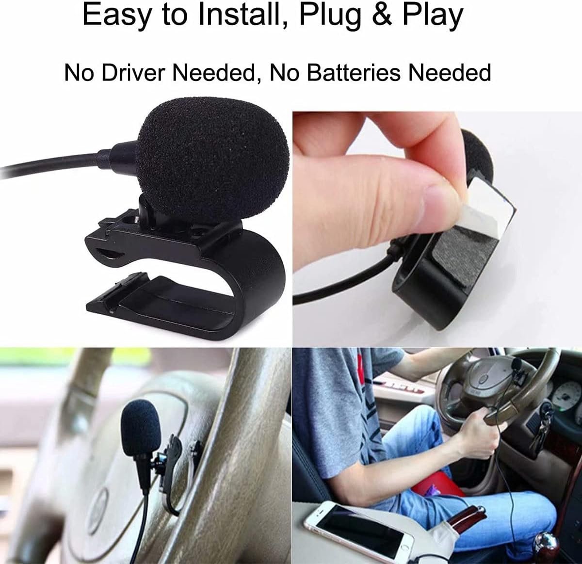 Microfoon 2,5 mm externe microfoon geschikt voor Pioneer autoradio auto host Bluetooth audio stereo DVD GPS, plug and play – foto 2