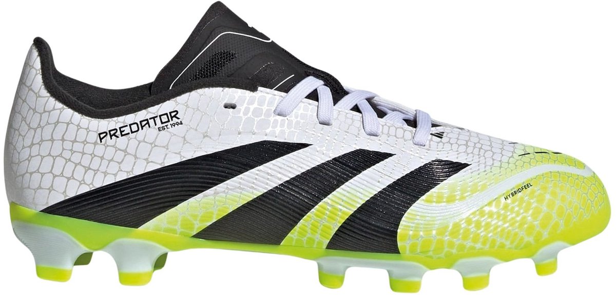 Adidas Predator League FG/MG voetbalschoenen voor junioren, synthetisch bovenwerk met Strikescale-elementen, vetersluiting.