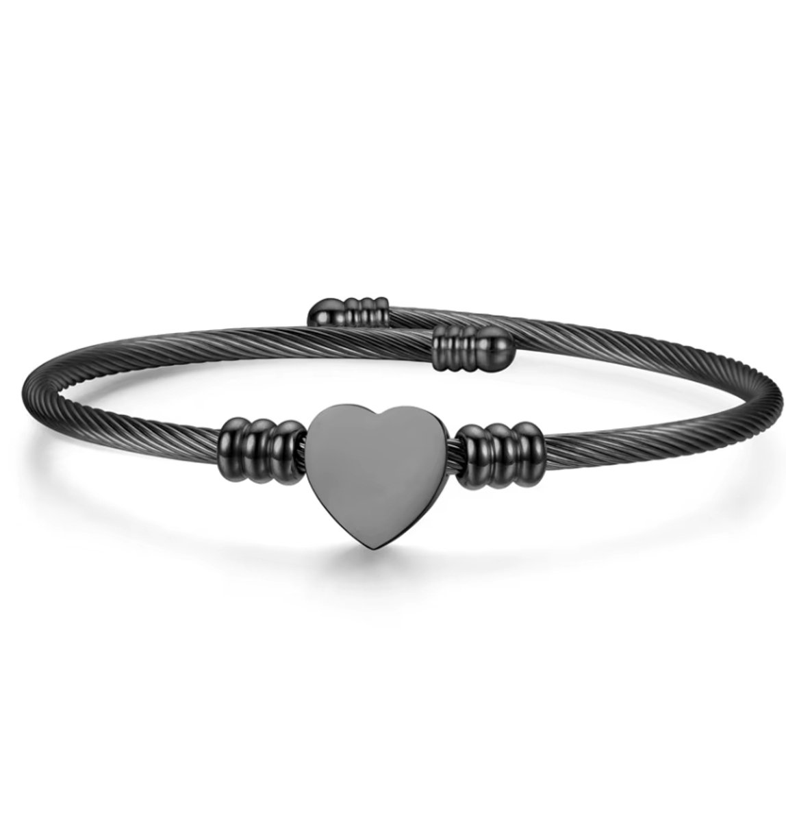 Actie4you® - Armband Dames - Hartje - Armband Verstelbaar - Armbandje Vrouw – Zwart