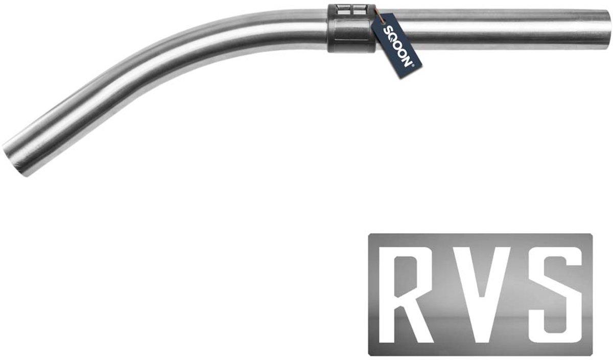 SQOON® Zuigbuis – 49 cm – Met Luchtregelaar – Geschikt voor Numatic - RVS - Gebogen