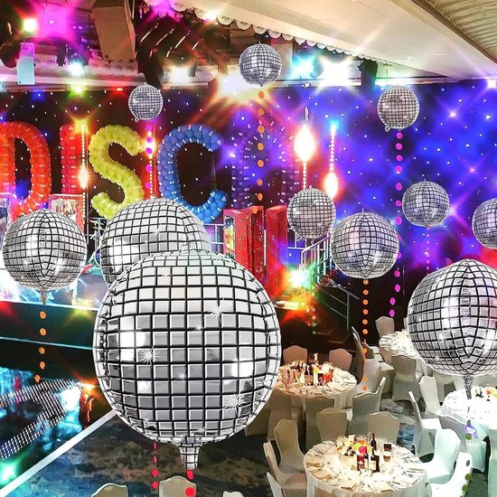 Rainway 17 discobalballonnen, zilver, disco decoratieve folieballonnen Rainway 17 discobalballonnen, zilver, disco decoratieve folieballonnen