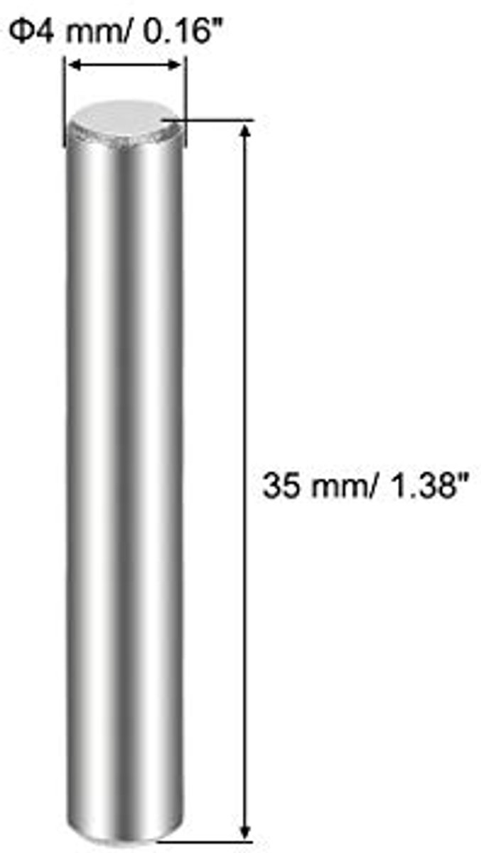 25pcs plug pin 304 stainless steel cylindrical shelf supports 4mm x 35mm — afbeelding 3