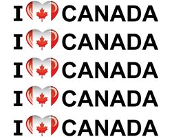 Sticker - 10x - I love Canada - 19 x 4 cm - Canada - landenthema