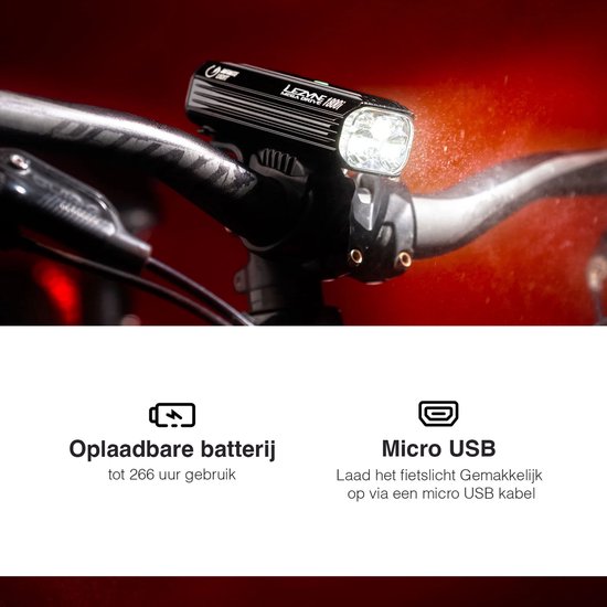 Lezyne Mega Drive 1800i - Fietsverlichting Voorlicht - Micro-USB Oplaadbare fietslamp - LED Voorlamp Fiets - Auto Day/Night Sensor - Smart Connect Technology - 1800 Lumen - Waterdicht - Zwart — afbeelding 4