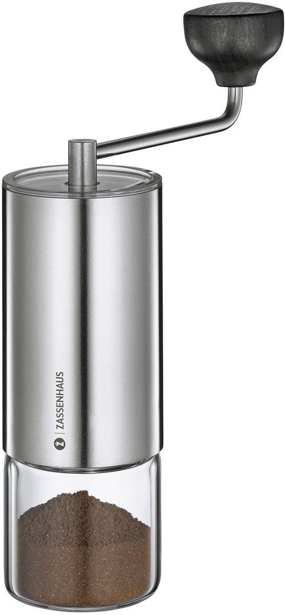 Zassenhaus Mano - Koffiemolen / Espressomolen - Roestvrij staal - Glas