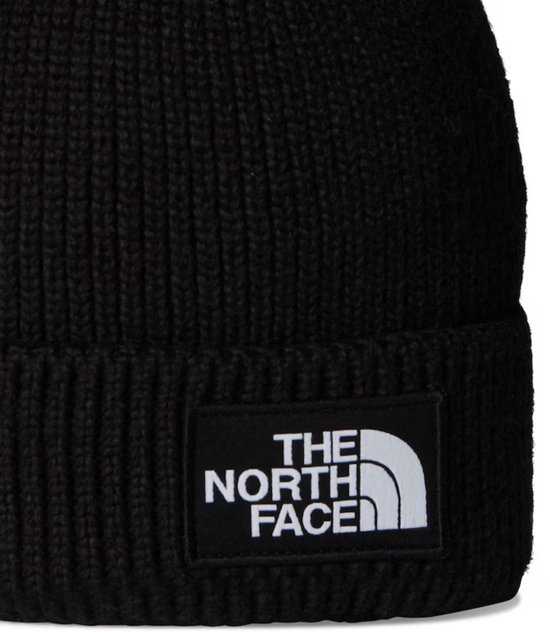 The North Face || Logo box cuffed beanie unisex || zwart