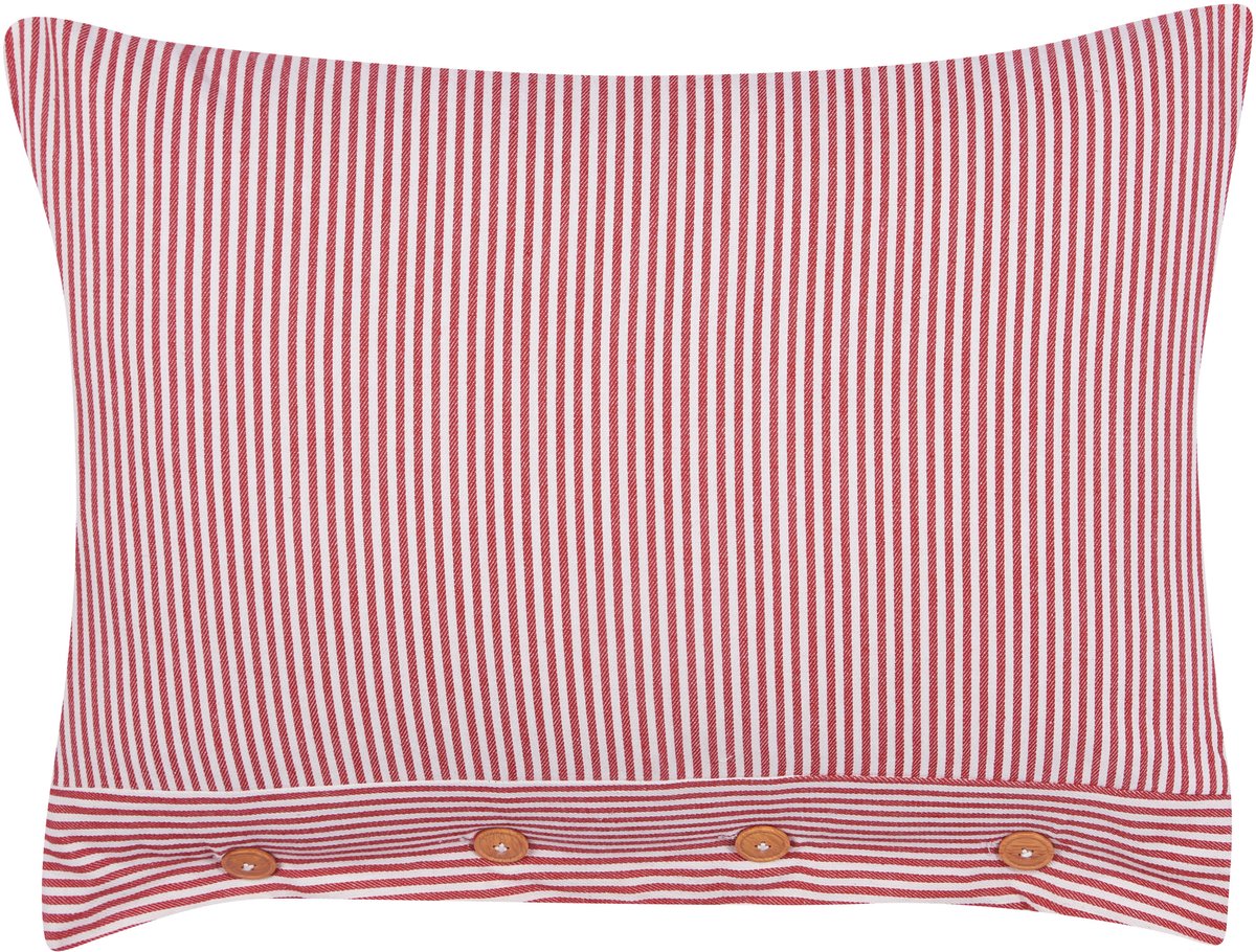 Beliani AALITA - Sierkussen - Rood/Wit - 40 x 60 cm - Katoen