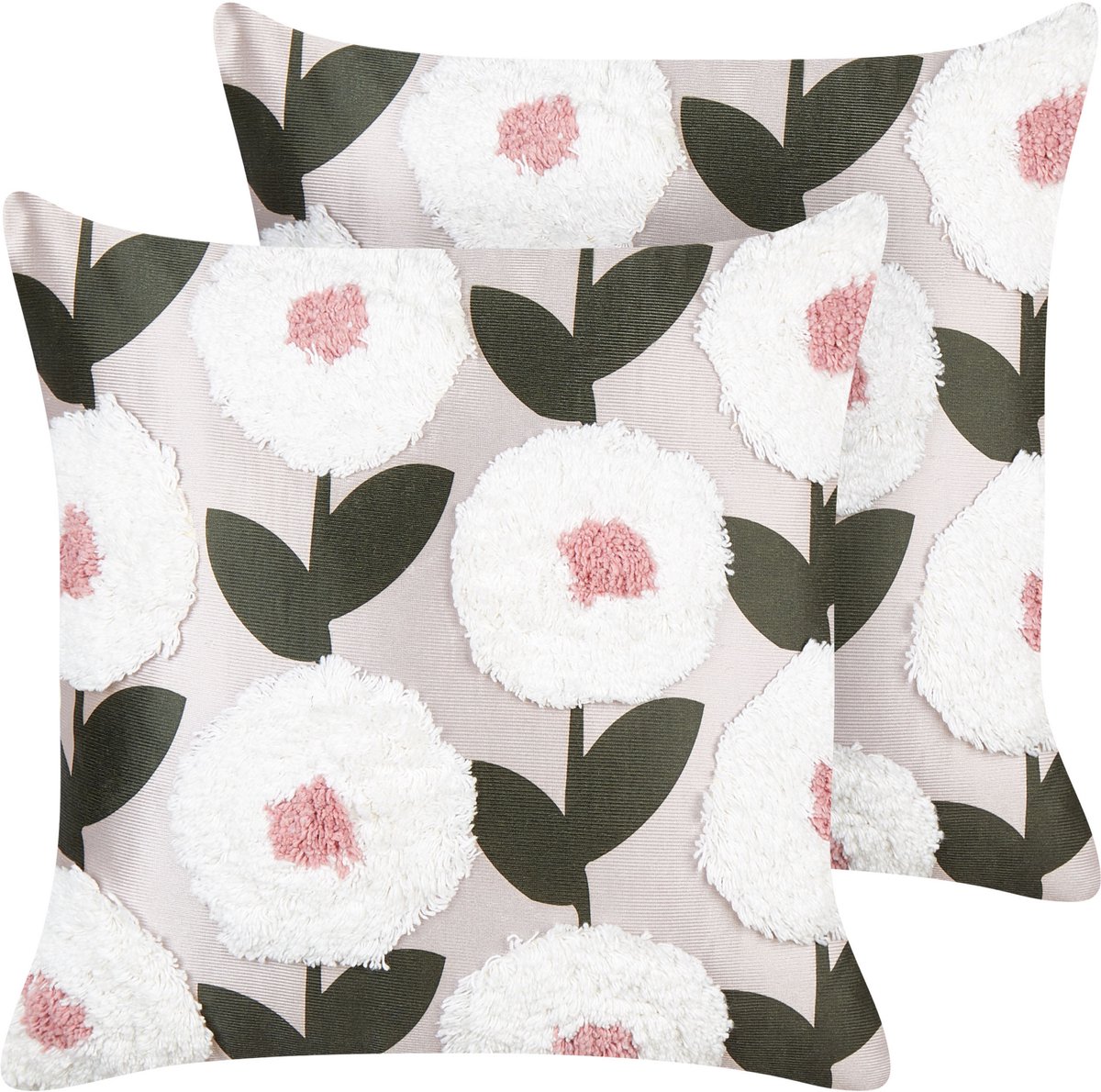 Beliani KUNRI - Sierkussen set van 2 - Roze - 45 x 45 cm - Katoen