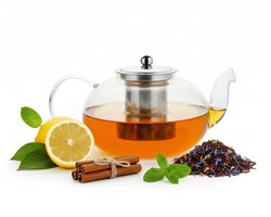 Vaja® Glazen Theepot met RVS Filter - 1.4 Liter - Thee Infuser - Voor Losse Thee / Theebloemen - Kerst Cadeau - Borosilicaat Glas Anti-druppel tuit