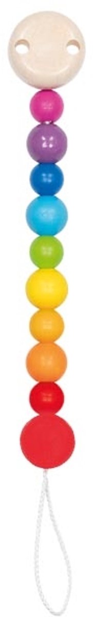 GOKI Fopspeenketting - Regenboog - L21cm - Hout