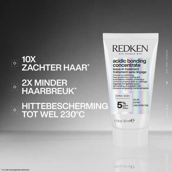 Redken - Acidic Bonding Concentrate Leave-In Treatment Mini - Voor beschadigd haar - Bonding Verzorging - 50ML