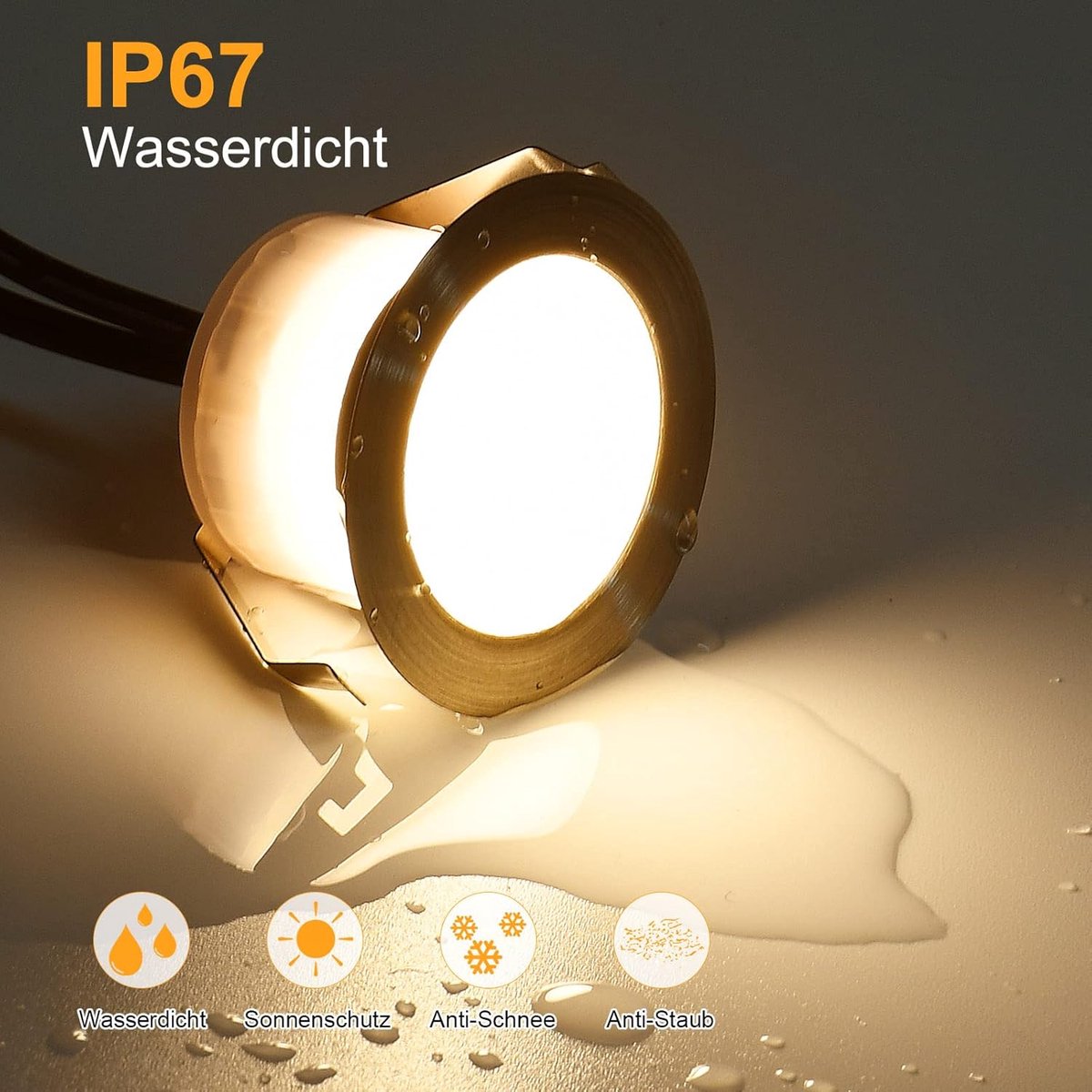 Set van 10 Waterdichte LED Inbouwspots voor Buiten - Warm Wit Licht Ø45mm