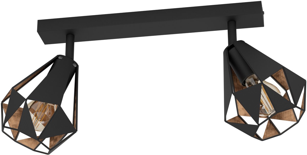 Eglo Plafondlamp Carlton 7 Zwart Koper 2xe27 40w