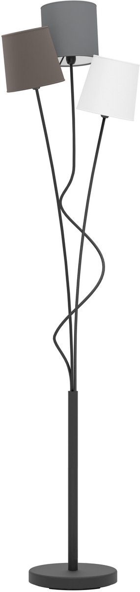 EGLO Maronda Vloerlamp - E14 - 152 cm - Zwart/Antraciet/Wit/Bruin