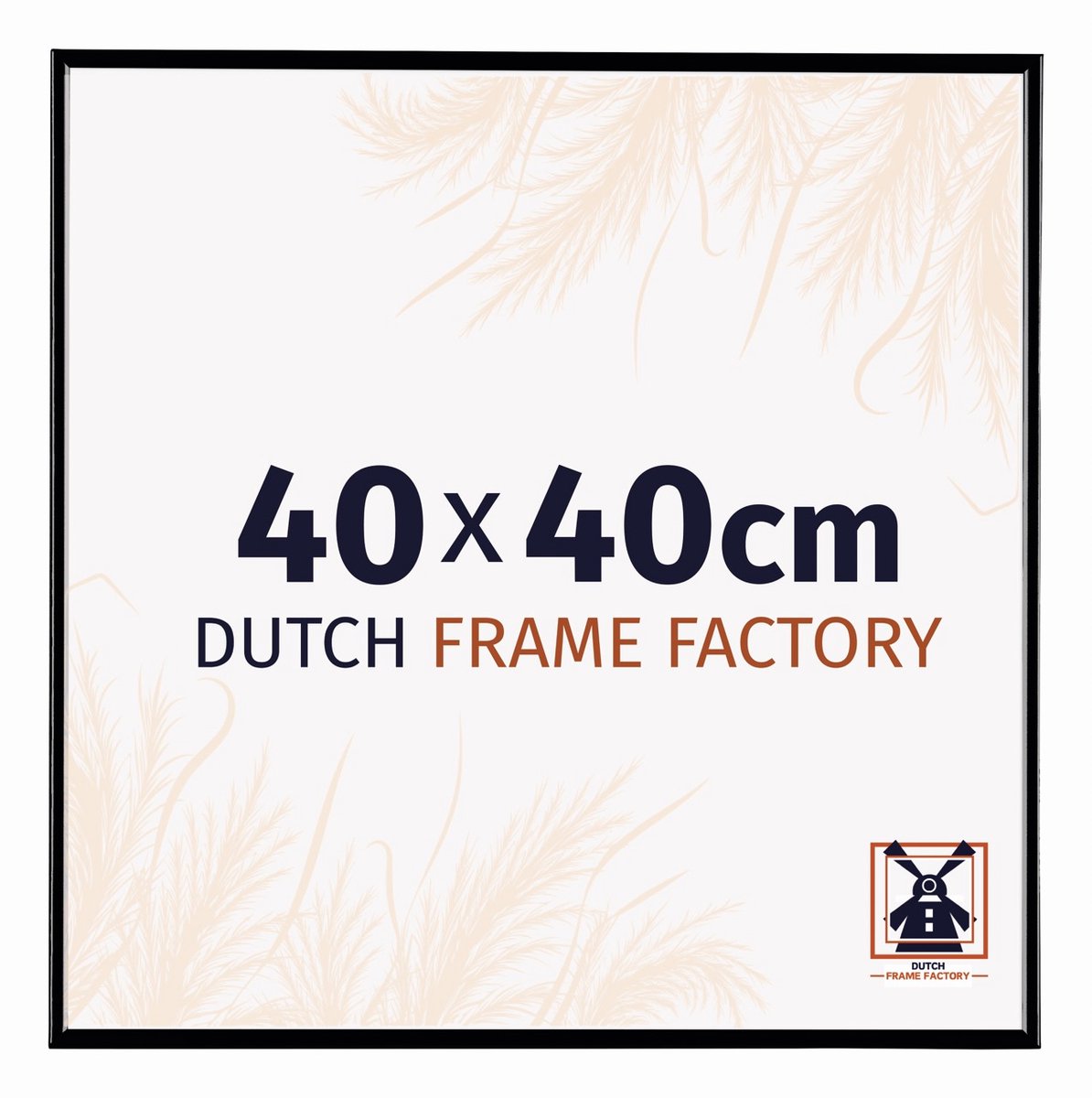 Dutch Frame Factory Fotolijst 40x40 cm - Kunststof - Zwart Hoogglans - Easy