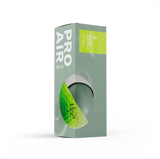 Vice Golf Pro Air - 12 golfballen - Neon Lime - Urethane cover - 3-delig - Hoge vlucht & lange carry van Merkloos — afbeelding 3