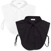 Col ample - lot de 2 cols - noir - blanc - col pointu - basique - pack de 2