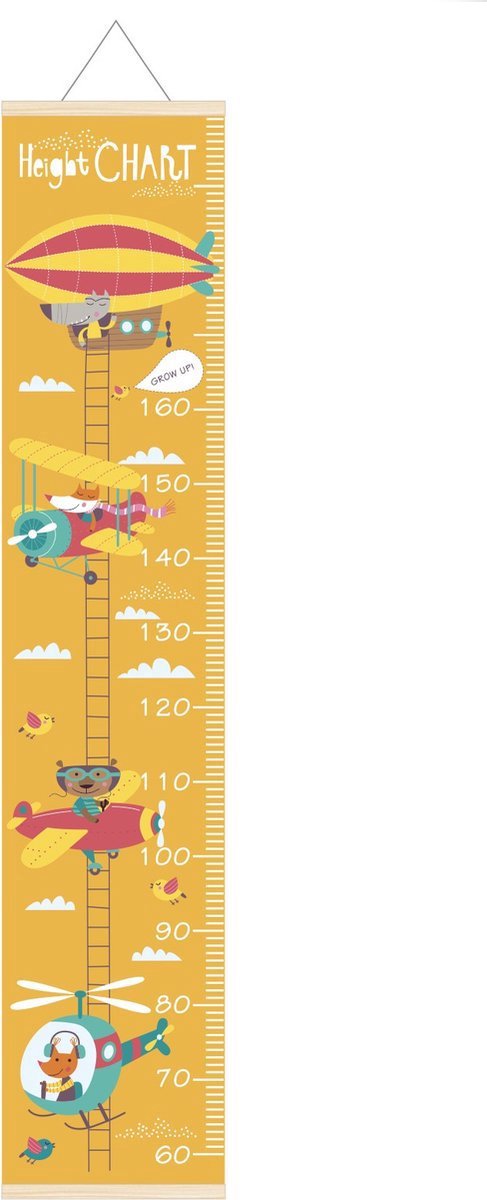 Nixnix® - Groeimeter - Hoogtemeter voor kinderen - Helikopter thema