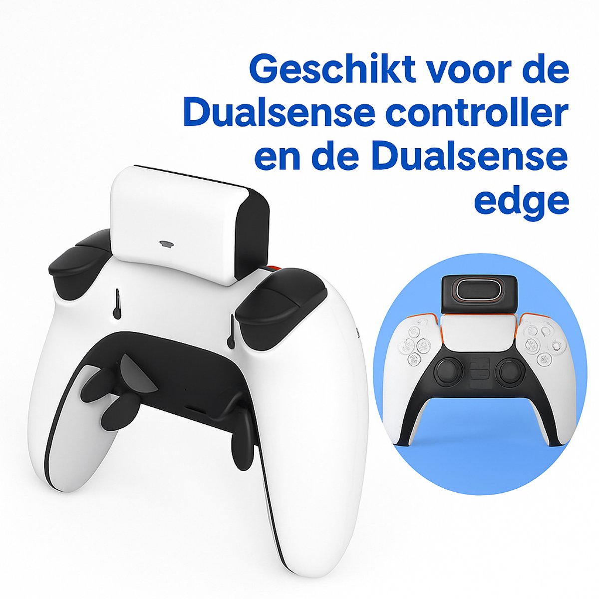PS5 Controller Powerbank 2000mAh – draadloze oplader - Voor DualSense & DualSense Edge – Met 2 Ophanghaken voor controller en headset – foto 3