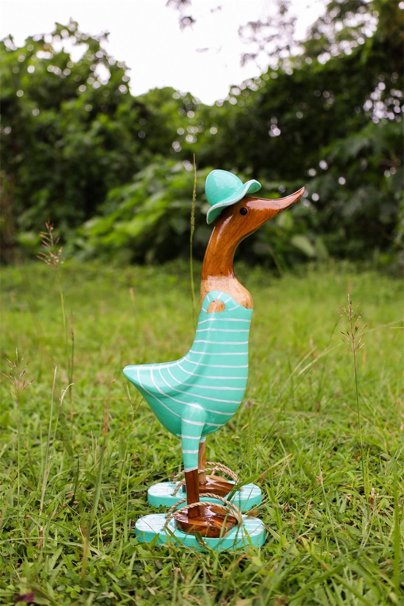 Houten eend Luca M turquoise