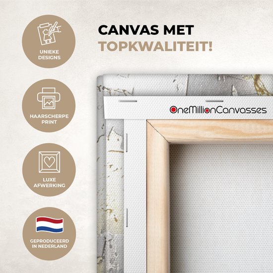 Kwaliteitsdetails van een canvas schilderij: unieke designs, haarscherpe print, luxe afwerking, geproduceerd in Nederland.