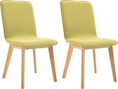 Eettafel stoelen Stof Groen 2 STUKS / Eetkamer stoelen / Extra stoelen voor huiskamer / Dineerstoelen / Tafelstoelen / Barstoelen