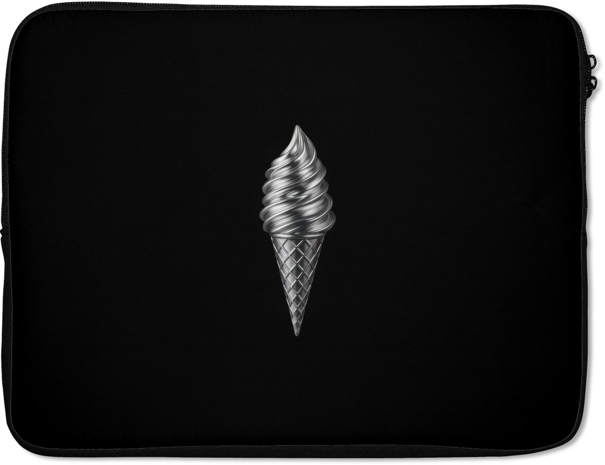 Laptophoes 17 inch - Softijs - Realistisch - Futuristisch - Laptop sleeve - Binnenmaat 41x28 cm - Zwarte achterkant