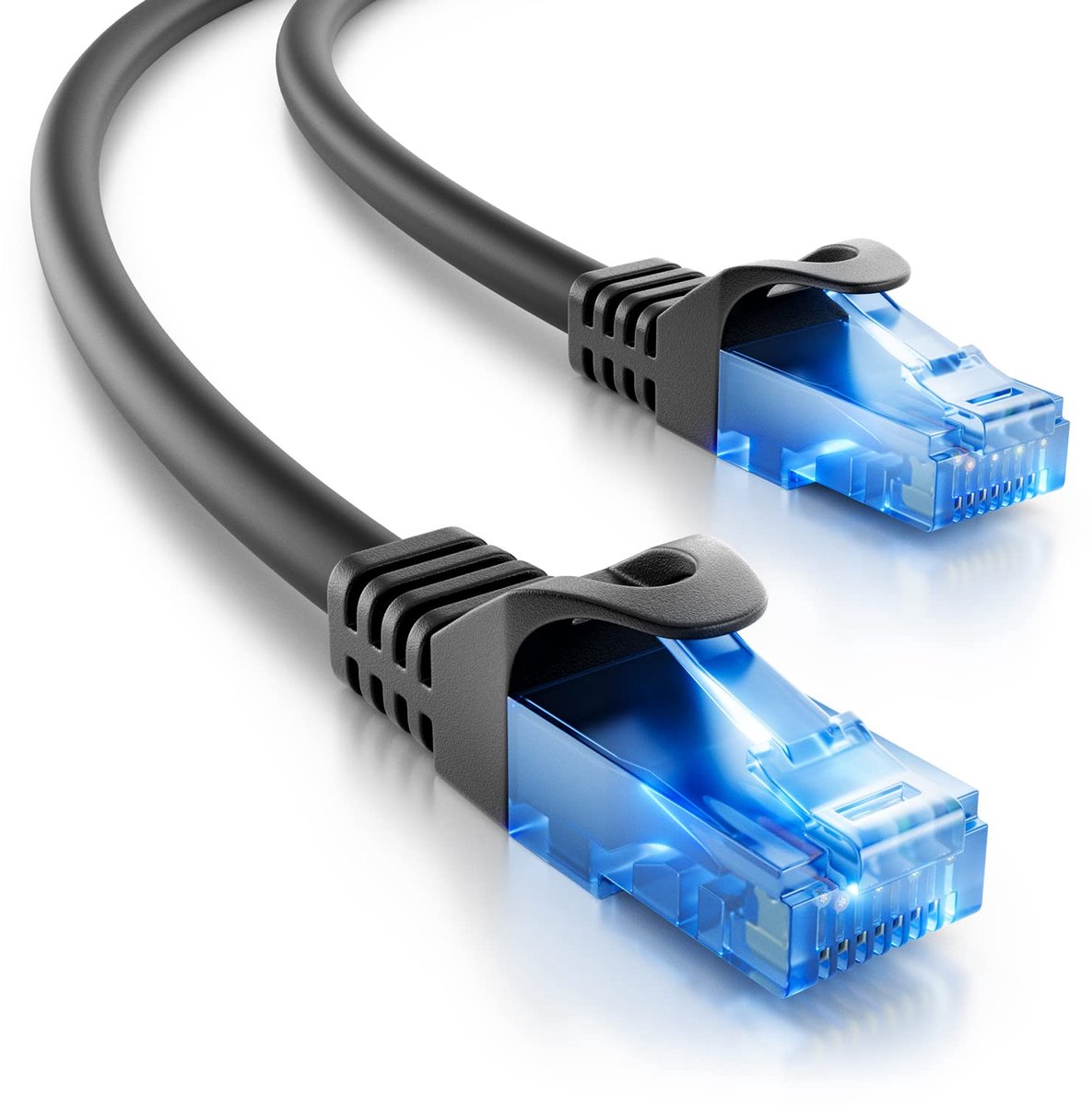 Image of 2m CAT.6 Ethernet Gigabit LAN Netwerkkabel RJ45 - Compatibel met CAT.5, CAT.5e, CAT.6a, Cat.7 - Zwart
