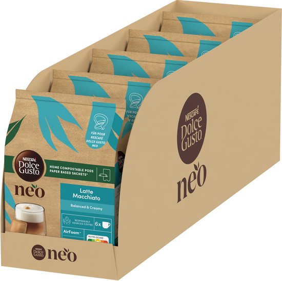 Capsules et sachets de café NESCAFÉ Dolce Gusto NEO Latte Macchiato - 5x 6 capsules + 6 sachets pour 6 tasses de café
