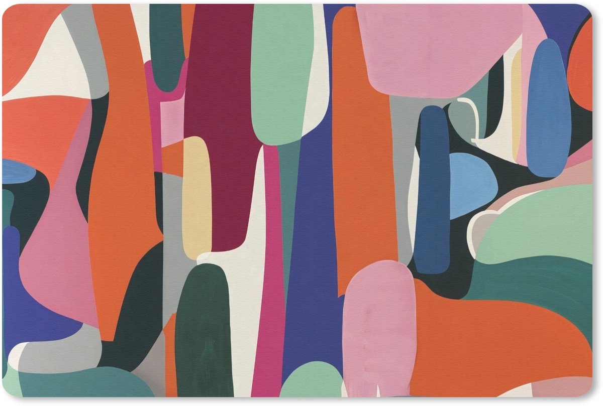 Muismat 27x18 cm - Mousepad Vormen - Ritmisch - Kleuren - Abstract - Muismatten