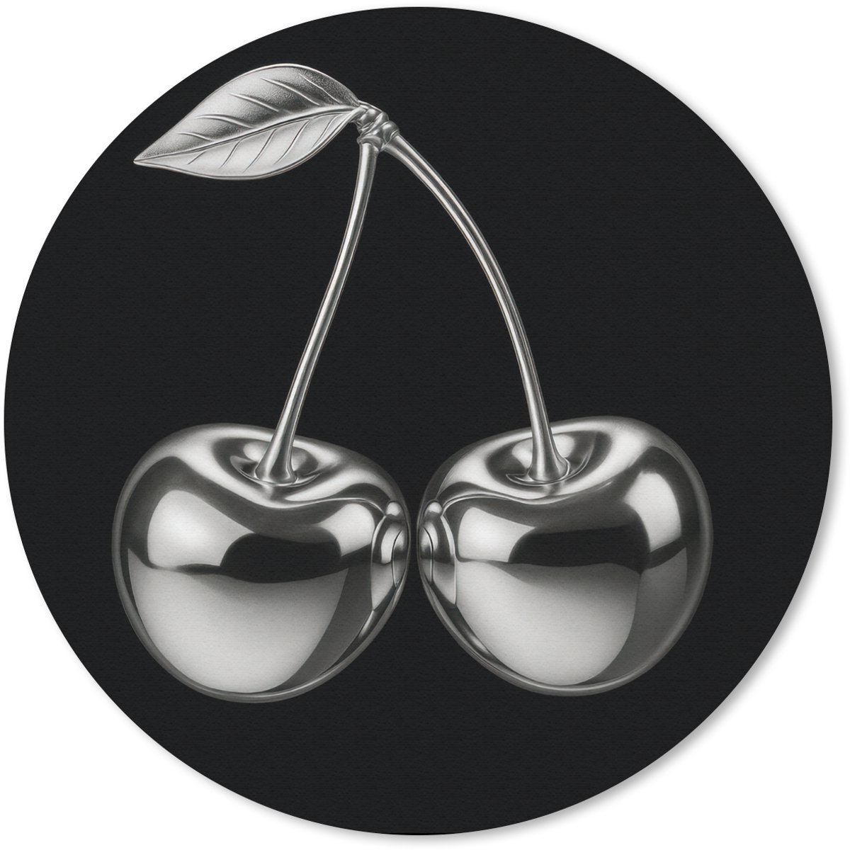 Muismat rond 50x50 cm - Mousepad Kers - Luxueus - Metallic - Ronde muismatten