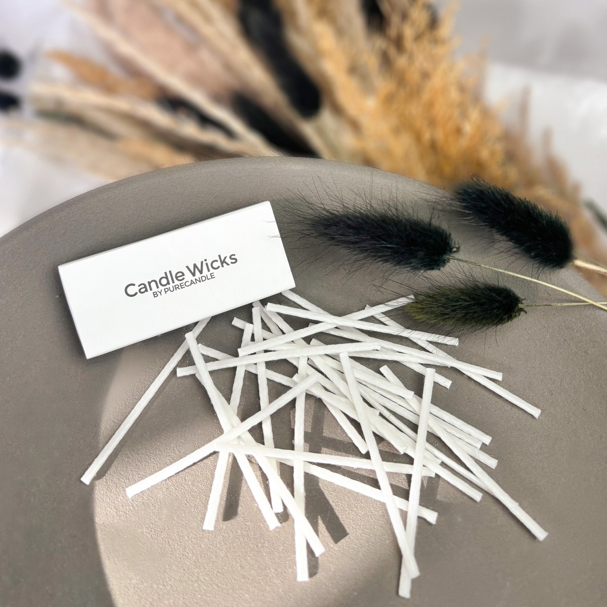 PureCandle Kaarslonten 200 stuks – Pure Wicks - Natuurlijke Katoenen Lonten – Voor Kaarsenzand & DIY Kaarsen – In Luxe Lontendoosje - Lonten voor Kaars parels