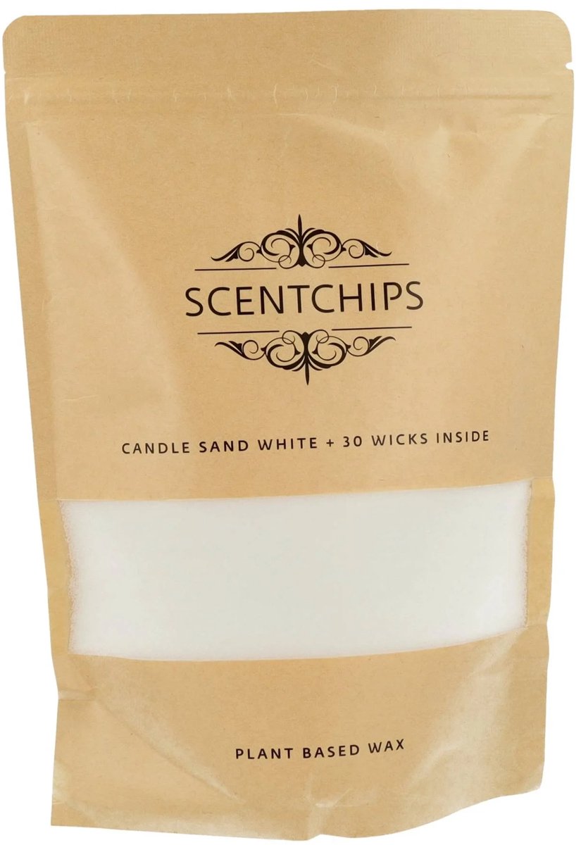 Scentchips Kaarsenzand - Candle Sand - Kaarsen Zand - Met 30 Lonten - 500g - Wit