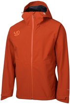 Veste Ternua orange à capuche, fermeture éclair sur le devant et logo sur la poitrine gauche.