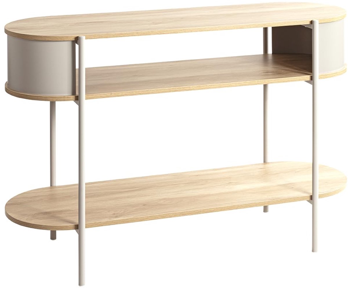Azomor® Moderne en stijlvolle console tafel met eiken en grijze afwerking