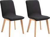 Eetkamerstoelen Stof Zwart 2 STUKS / Eetkamer stoelen / Extra stoelen voor huiskamer / Dineerstoelen / Tafelstoelen / Barstoelen