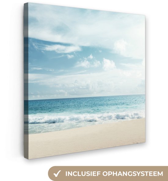 Tableau sur toile Plage - Mer - Été - 90x90 cm - Décoration murale