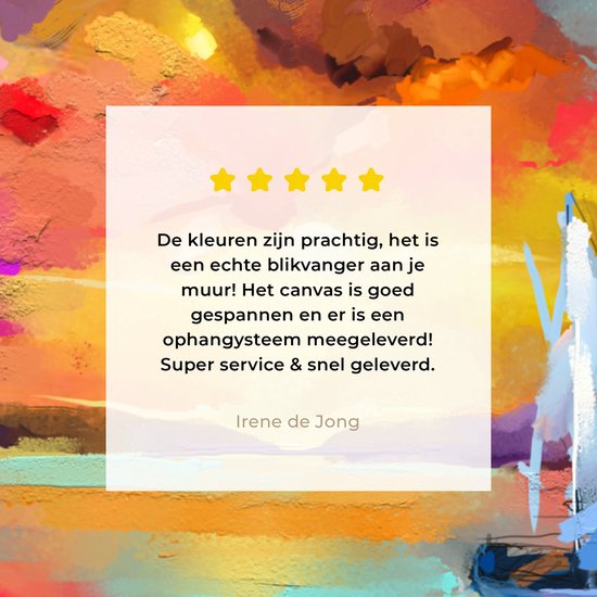 Toile - Huile - Peinture - Bateau - Nuages ​​- Couleurs - 40x30 cm - Intérieur - Peintures sur toile