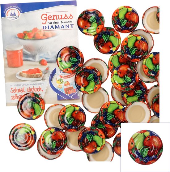 50-delige set deksels tot 43 fruitversiering inclusief Diamant-Zucker Gelierzauber receptenboek
