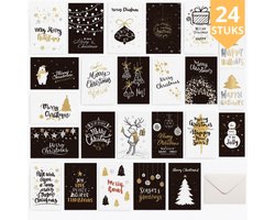 Twenty4seven® Luxe Kerstkaarten met Enveloppen - 24 Stuks - Kerst Wenskaarten - Nieuwjaarskaarten & Ansichtkaarten - 22x16,5cm