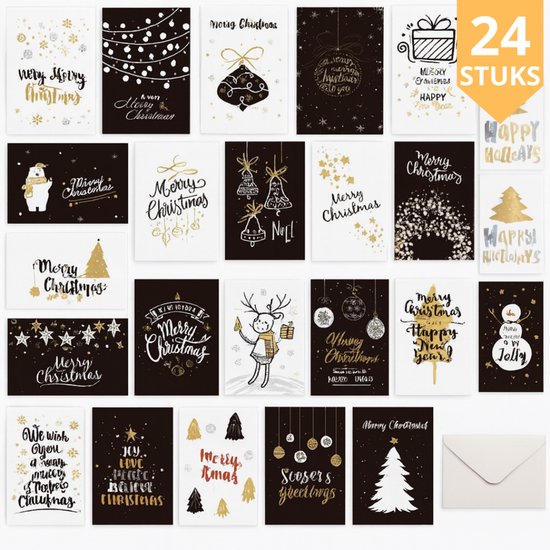 Cartes de Noël de Luxe Twenty4seven® avec Enveloppes - Lot de 24 - Cartes de vœux de Noël - Cartes de Nouvel An et cartes postales - 22 x 16,5 cm