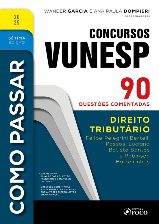 Como Passar em Concursos Vunesp - 7ª Ed -2025 - cover