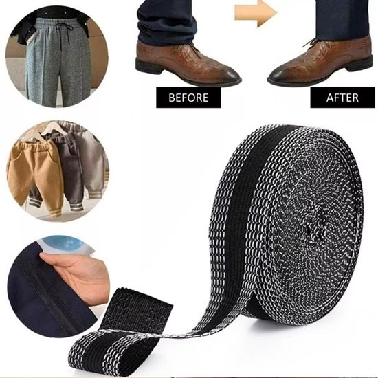 Action4you® - Ruban thermocollant pour ourlet - Tape pour raccourcir les Pantalons - Ruban thermocollant Zwart - Raccourcir les pantalons - Convient également aux Rideaux et aux Nappes - 3 mètres