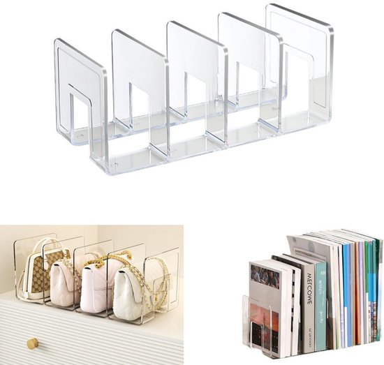 Foto: 1 artikel boekenplank van acryl ordner van acryl portemonnee organizer tijdschriftenrek voor op het bureau handtas organizer ordner voor het verzamelen van bestanden stevig en duurzaam transparant geschikt voor slaapkamer of kantoor