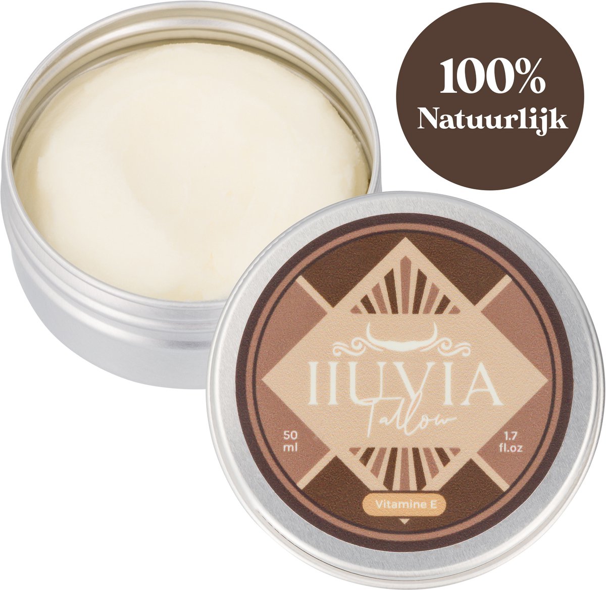 IIuvia Beef Tallow crème (100% natuurlijk) met Vitamine E - Anti-Aging - Hangemaakt - beef tallow mannen