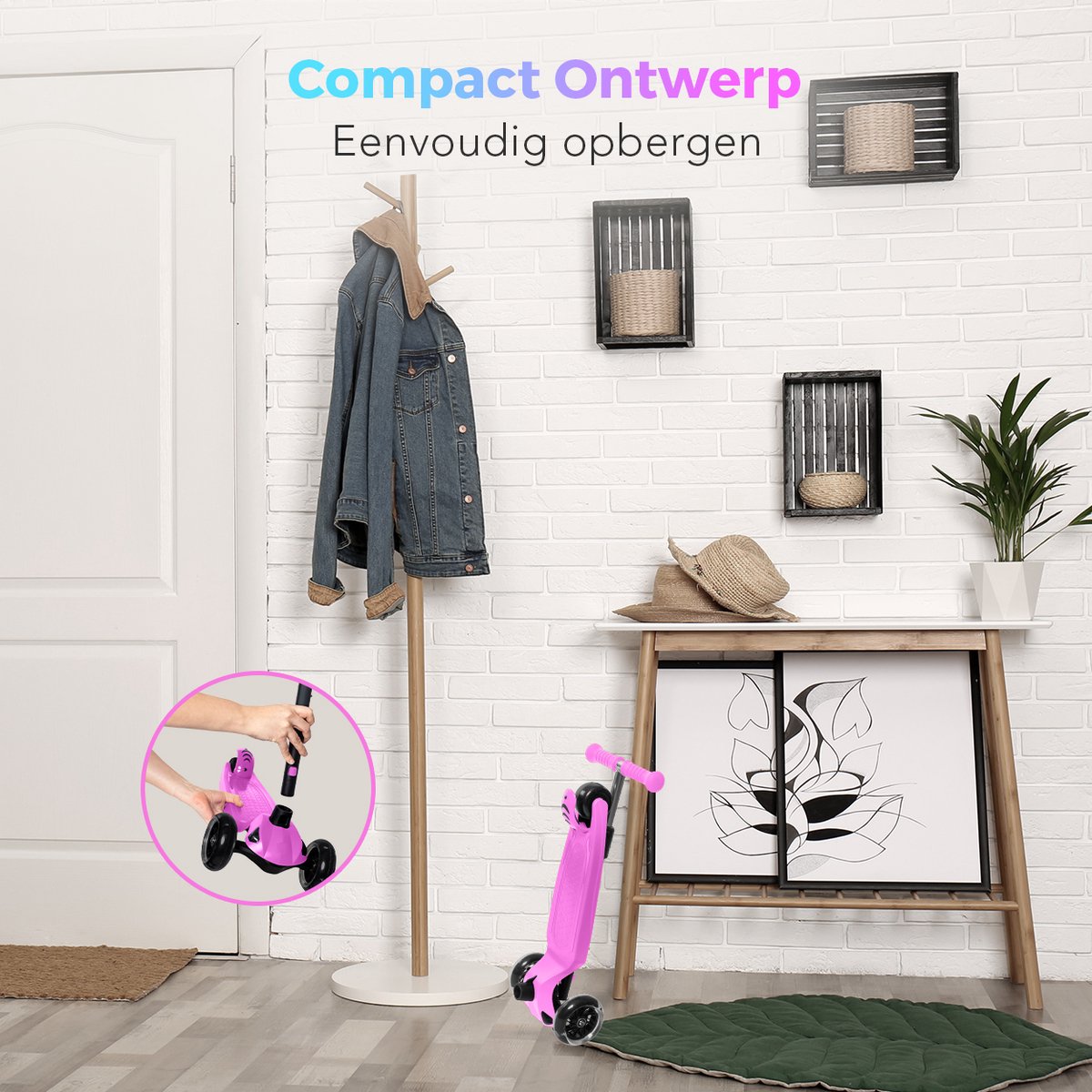 LifeGoods TurboRide Kinderstep - Step 5-8 Jaar - 3 Lichtgevende LED Wielen - Hoogte Verstelbaar - Jongens/Meisjes - Roze — afbeelding 7
