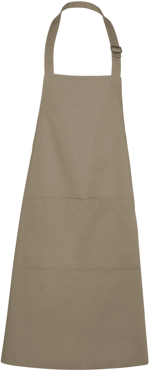 Luxe Horecaschort - Unisex Schort - Professioneel - Keukenschort - Barbecueschort - Kookschort - Halterschort - 70 x 90 cm - voorvak - verstelbaar - donker zand