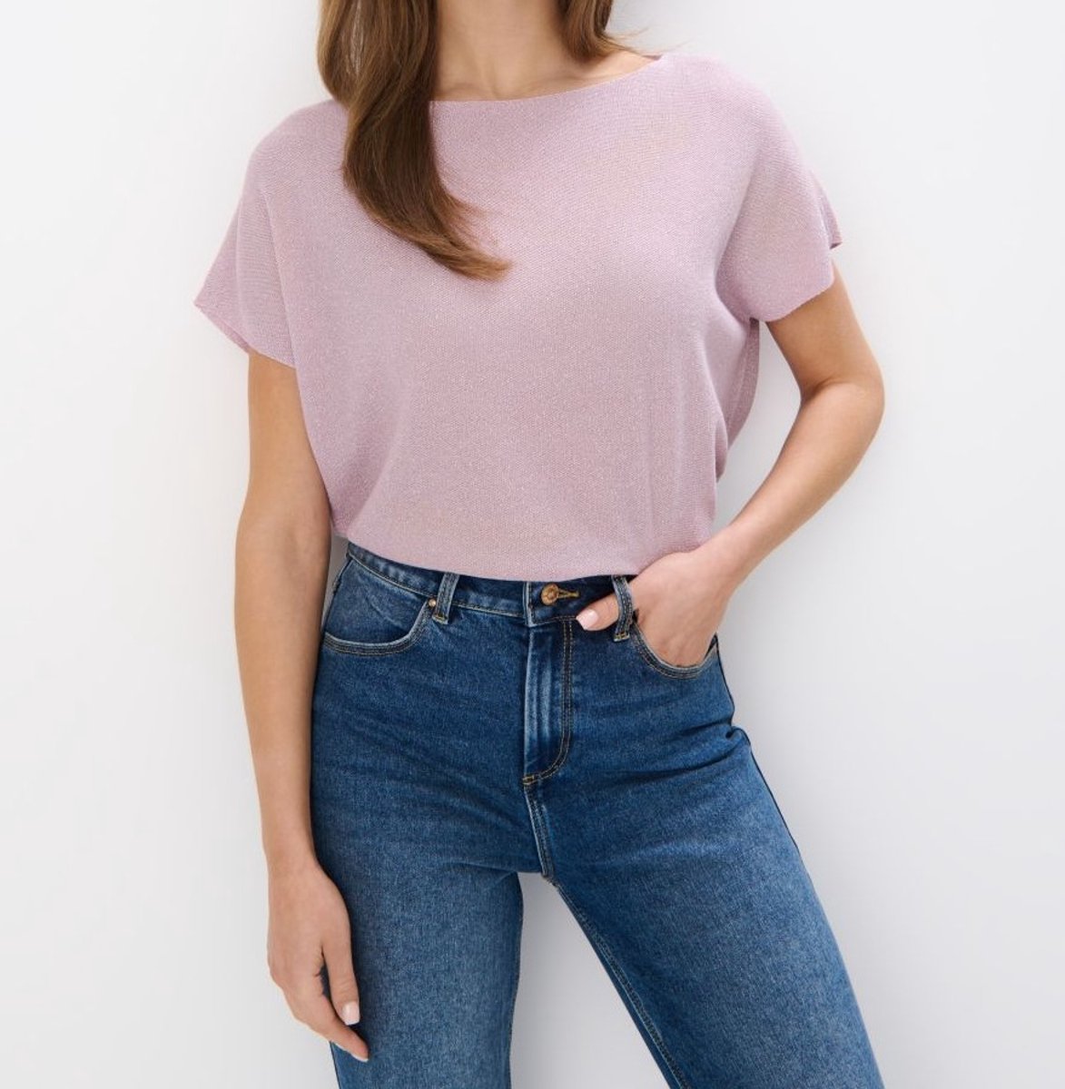 Dames metallized fiber Trui