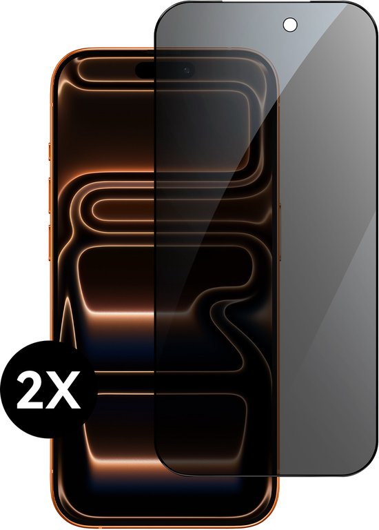 2x Protecteur d'écran adapté pour iPhone 17 Pro Protecteur d'écran Private Privacy Glas Tempered Glass trempé Couverture complète - Protecteur d'écran adapté pour iPhone 17 Pro Protecteur d'écran Privacy Screen Cover - Couverture complète - 2 pièces